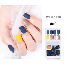 Load image into Gallery viewer, 30pcs/set Multicolor Nail Pieces Nail Patches Detachable Reusable Fake Nails Extensions Manicure Art Accessories
