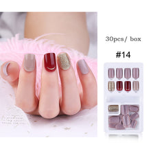 Load image into Gallery viewer, 30pcs/set Multicolor Nail Pieces Nail Patches Detachable Reusable Fake Nails Extensions Manicure Art Accessories
