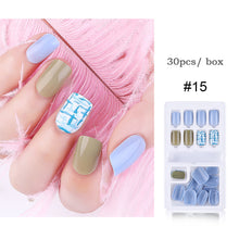 Load image into Gallery viewer, 30pcs/set Multicolor Nail Pieces Nail Patches Detachable Reusable Fake Nails Extensions Manicure Art Accessories
