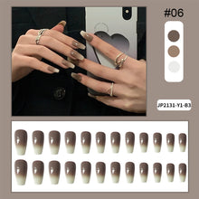 Load image into Gallery viewer, 24pcs/set Multicolor Manicure Nail Pieces Nail Patches Detachable Fake Nails Extensions Nail Art Accessories
