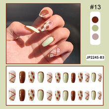Load image into Gallery viewer, 24pcs/set Multicolor Manicure Nail Pieces Nail Patches Detachable Fake Nails Extensions Nail Art Accessories
