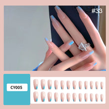 Load image into Gallery viewer, 24pcs/set Multicolor Manicure Nail Pieces Nail Patches Removable Fake Nails Extensions Nail Art Accessories
