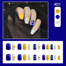 Load image into Gallery viewer, 24pcs/set Matte Multicolor Nail Pieces Fashion Nail Patches Removable Fake Nails Extensions Nail Art Accessories

