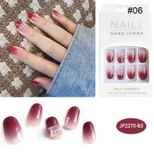 Load image into Gallery viewer, 24pcs/set Multicolor Nail Pieces Fashion Nail Patches Removable Fake Nails Extensions Nail Art Accessories
