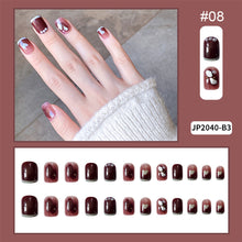 Load image into Gallery viewer, 24pcs/set Multicolor Nail Pieces Fashion Nail Patches Removable Fake Nails Extensions Nail Art Accessories
