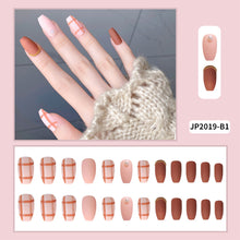 Load image into Gallery viewer, 24pcs/set Multicolor Nail Patches Popular Nail Pieces Removable Fake Nails Extensions Nail Art Accessories
