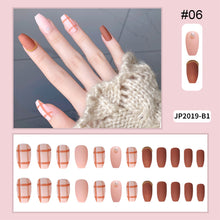 Load image into Gallery viewer, 24pcs/set Multicolor Nail Patches Popular Nail Pieces Removable Fake Nails Extensions Nail Art Accessories
