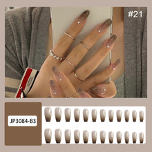 Load image into Gallery viewer, 24pcs/set Multicolor Nail Patches Popular Nail Pieces Removable Fake Nails Extensions Nail Art Accessories
