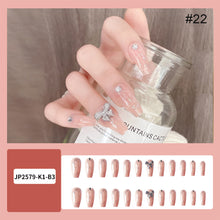 Load image into Gallery viewer, 24pcs/set Multicolor Nail Patches Popular Nail Pieces Removable Fake Nails Extensions Nail Art Accessories
