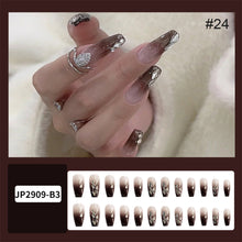 Load image into Gallery viewer, 24pcs/set Multicolor Nail Patches Popular Nail Pieces Removable Fake Nails Extensions Nail Art Accessories
