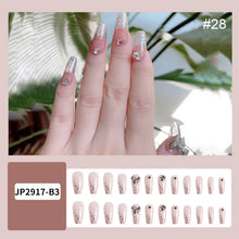 Load image into Gallery viewer, 24pcs/set Multicolor Nail Patches Popular Nail Pieces Removable Fake Nails Extensions Nail Art Accessories
