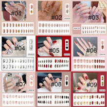 Load image into Gallery viewer, 24pcs/set Multicolor Nail Patches Popular Nail Pieces Removable Fake Nails Extensions Nail Art Accessories
