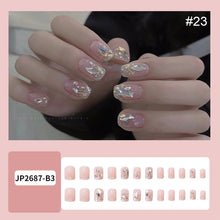 Load image into Gallery viewer, 24pcs/set Multicolor Nail Patches Nail Pieces Removable Fake Nails Extensions Nail Art Accessories
