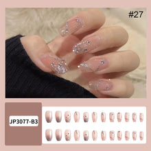 Load image into Gallery viewer, 24pcs/set Multicolor Nail Patches Nail Pieces Removable Fake Nails Extensions Nail Art Accessories
