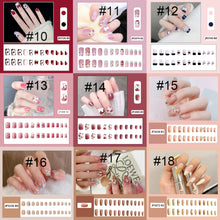 Load image into Gallery viewer, 24pcs/set Multicolor Nail Patches Nail Pieces Removable Fake Nails Extensions Nail Art Accessories
