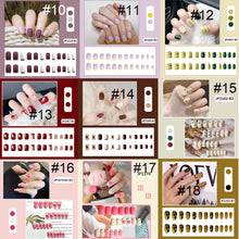 Load image into Gallery viewer, 24pcs/set Nail Pieces Nail Patch Removable Fake Nails Extensions Multicolor Nail Art Accessories
