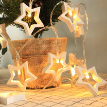 Load image into Gallery viewer, 1.5/3m Wooden Fairy Lights LED Star Heart Tree Light String For Window Room Indoor Outdoor Decor Christmas Wedding Party Decoration
