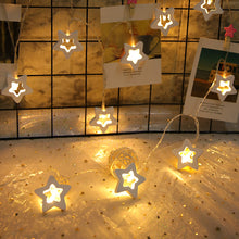 Load image into Gallery viewer, 1.5/3m Wooden Fairy Lights LED Star Heart Tree Light String For Window Room Indoor Outdoor Decor Christmas Wedding Party Decoration
