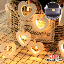 Load image into Gallery viewer, 1.5/3m Wooden Fairy Lights LED Star Heart Tree Light String For Window Room Indoor Outdoor Decor Christmas Wedding Party Decoration
