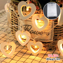 Load image into Gallery viewer, 1.5/3m Wooden Fairy Lights LED Star Heart Tree Light String For Window Room Indoor Outdoor Decor Christmas Wedding Party Decoration
