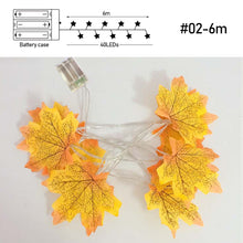 Load image into Gallery viewer, Fall Red Maple Leaf Light String Warm Yellow Simulation Fake Fall Leaves Fairy Lights for Birthday Party Wedding Decoration
