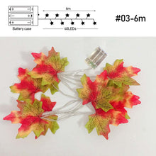 Load image into Gallery viewer, Fall Red Maple Leaf Light String Warm Yellow Simulation Fake Fall Leaves Fairy Lights for Birthday Party Wedding Decoration
