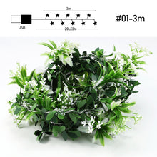 Load image into Gallery viewer, Flower String Light Garland Leaves Fairy Christmas Wedding Party Table Decor Light USB Vine String Light

