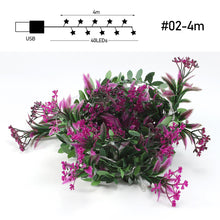 Load image into Gallery viewer, Flower String Light Garland Leaves Fairy Christmas Wedding Party Table Decor Light USB Vine String Light
