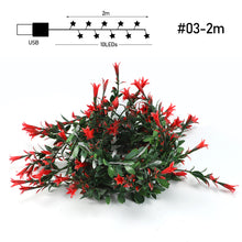 Load image into Gallery viewer, Flower String Light Garland Leaves Fairy Christmas Wedding Party Table Decor Light USB Vine String Light
