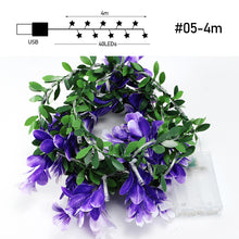 Load image into Gallery viewer, Flower String Light Garland Leaves Fairy Christmas Wedding Party Table Decor Light USB Vine String Light

