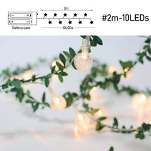 Load image into Gallery viewer, Bubble Ball String Light Garland Leaves Fairy Christmas Wedding Party Table Decor Light Battery Operated Vine String Light
