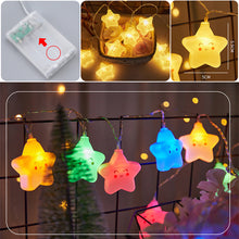 Load image into Gallery viewer, Cartoon Smile Star LED Light String String Fairy Light Battery For Baby Children Room Decoration Indoor Wedding Party Decoration
