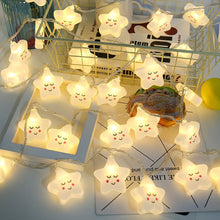 Load image into Gallery viewer, Cartoon Smile Star LED Light String String Fairy Light Battery For Baby Children Room Decoration Indoor Wedding Party Decoration
