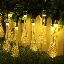 Load image into Gallery viewer, Water Drop Solar Fairy Lights String 20/30/50/100LED Garden Lights 8 Mode Flashing Christmas Party Outdoor Hanging Lights Solar Powered
