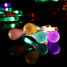 Load image into Gallery viewer, Water Drop Solar Fairy Lights String 20/30/50/100LED Garden Lights 8 Mode Flashing Christmas Party Outdoor Hanging Lights Solar Powered
