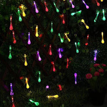 Load image into Gallery viewer, Water Drop Solar Fairy Lights String 20/30/50/100LED Garden Lights 8 Mode Flashing Christmas Party Outdoor Hanging Lights Solar Powered
