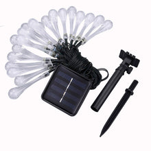 Load image into Gallery viewer, Water Drop Solar Fairy Lights String 20/30/50/100LED Garden Lights 8 Mode Flashing Christmas Party Outdoor Hanging Lights Solar Powered
