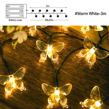 Load image into Gallery viewer, 10/20/40LED Butterfly Light String Fairy Light Battery For Baby Children Room Decoration Indoor Wedding Party Decoration
