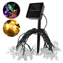 Load image into Gallery viewer, Butterfly Solar Fairy Lights String 20/30/50/100LED Garden Lights 8 Mode Flashing Christmas Party Outdoor Hanging Lights Solar Powered
