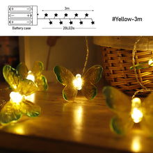 Load image into Gallery viewer, 10/20/40LED Butterfly Light String Fairy Light Battery For Baby Children Room Decoration Indoor Wedding Party Decoration
