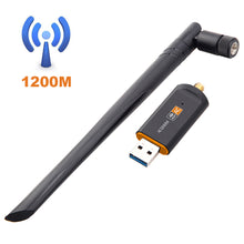 Load image into Gallery viewer, 1200Mbps Wireless WiFi USB Adapter Dual Band 2.4/5Ghz With Aerial 802.11AC Network Card High Speed USB3.0 Receiver
