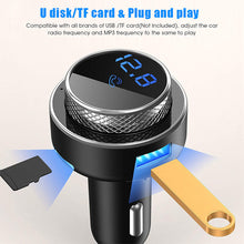 Load image into Gallery viewer, Car Bluetooth Player Auto MP3 QC3.0 Music Player Fast Vehicle Charger Portable FM Transmitter
