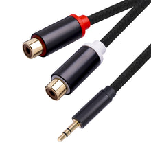 Load image into Gallery viewer, RCA Cable 2RCA To 3.5mm Jack Female AUX Audio Cable Stereo Splitter Adapter Cable For TV PC DVD Speaker Audio Amplifiers
