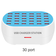Load image into Gallery viewer, Multi-port mobile phone charger 12/18/24/30 port 5V2A fast intelligent identification porous USB charger
