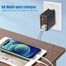 Load image into Gallery viewer, 8-port USB Charger 40W Multi-function USB Travel Charger Smartphone Charger Multi-port Charging Head
