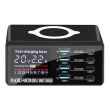 Load image into Gallery viewer, 8-Port LCD Quick Charge USB Charger Wireless Charger USB C PD Fast Charger for iPhone 13 12 Pro MacBook Air Samsung S20 Xiaomi

