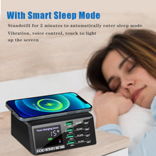 Load image into Gallery viewer, 8-Port LCD Quick Charge USB Charger Wireless Charger USB C PD Fast Charger for iPhone 13 12 Pro MacBook Air Samsung S20 Xiaomi
