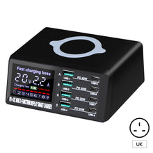Load image into Gallery viewer, 8-Port LCD Quick Charge USB Charger Wireless Charger USB C PD Fast Charger for iPhone 13 12 Pro MacBook Air Samsung S20 Xiaomi
