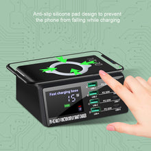 Load image into Gallery viewer, 8-Port LCD Quick Charge USB Charger Wireless Charger USB C PD Fast Charger for iPhone 13 12 Pro MacBook Air Samsung S20 Xiaomi
