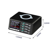 Load image into Gallery viewer, 8-Port LCD Quick Charge USB Charger Wireless Charger USB C PD Fast Charger for iPhone 13 12 Pro MacBook Air Samsung S20 Xiaomi
